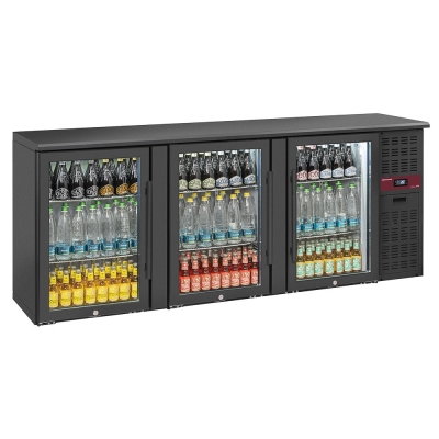 Refroidisseur de bouteilles 3 portes vitrées, 500 litres, pieds réglables RLB3-3G